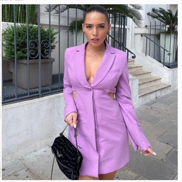 zara lilac blazer dress